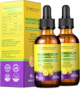 Magnesio Glycinate Liquid Drops 1500mg con Magnesio Citrato & Taurate, L-teanina, Vitamina D3, B6 - Supporta calma, sonno, rilassamento muscolare, Gambe & Energy, Limone Flavor, 60mL-2 Confezione