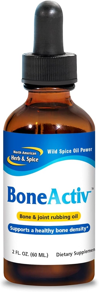 North American Herb & Spice BoneActiv - 2 fl. oz. - Knochen & Gelenkreiböl - Unterstützt gesunde Knochen - Non-GMO, Vegan - 346 Servierungen