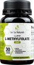Lu'Lu Naturals L Methylfolate 15mg attivato Folato di metile, acido folico, 5mthf 30 capsule di verdure