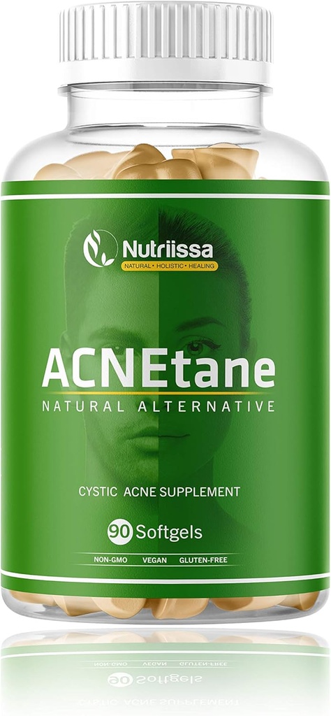 ACNEtane - Alle natürlichen Vitamin-Ergänzung zur Behandlung von Akne, 90 Veggie Softgels (Treats Hormonal, Puberty, & Cystic Acne intern)