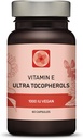 Vitamin E 1000 IU Ultra Tocopherol 450mg Vitamin E Vegan – Alle 4 Tocopherole - Alpha Tocopherol + Beta Tocopherol + Gamma Tocopherol + Delta Tocopherol– Einzigartig d Alpha (180)