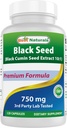 Meilleures graines noires naturelles (extrait de graines de cumin noir 10:1) 750 mg par portion- 120 capsules
