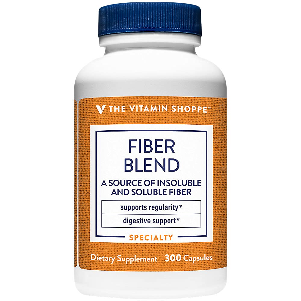 La vitamina Shoppe Fiber Blend, una fonte naturale di fibre insolubili e solubili, supporta la salute digestiva e regolarità (300 capsule)