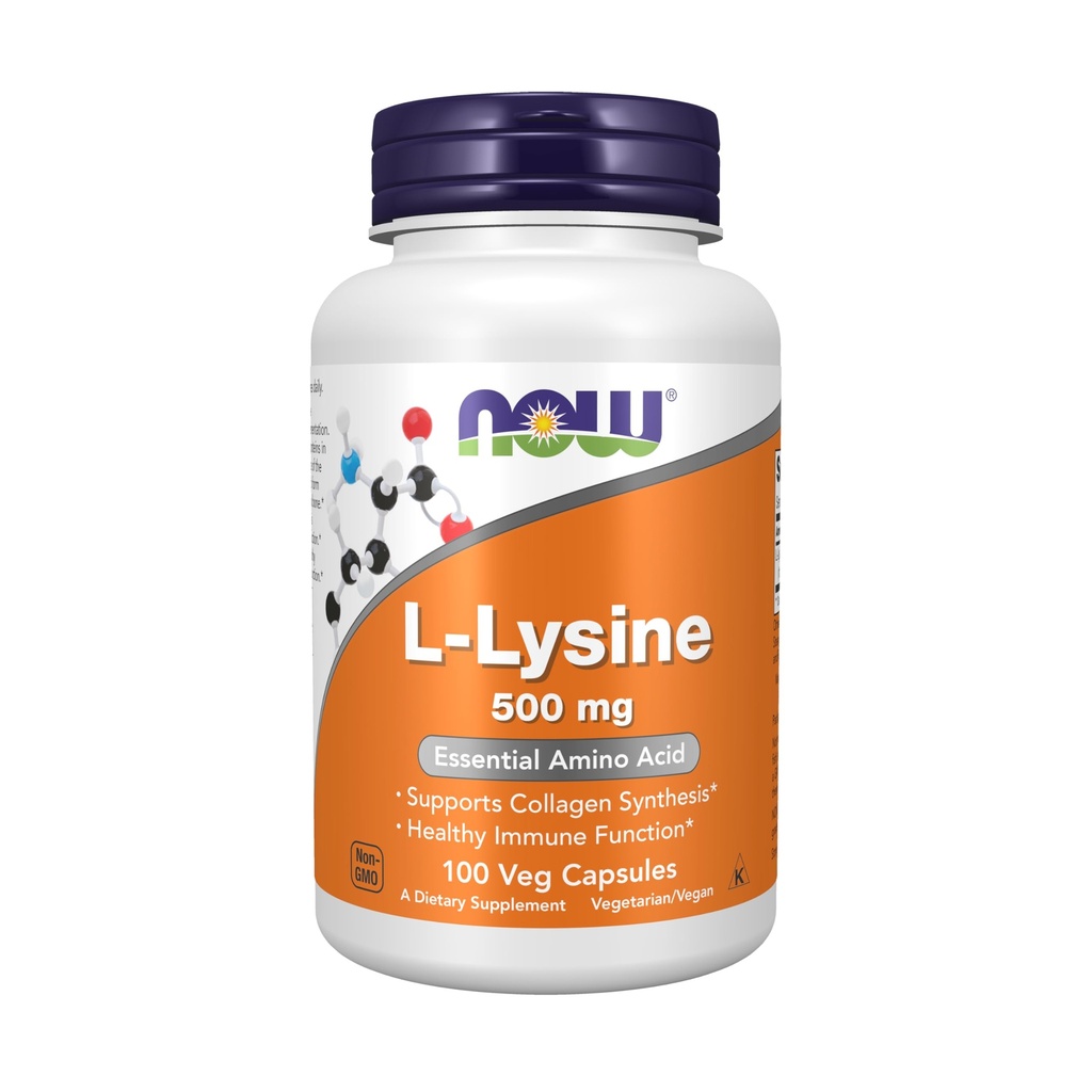 NOW Foods Supplements, L-Lysine (L-Lysine Monohydrochloride) 500 mg, Amino Acid, 100 Veg Capsules