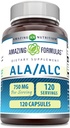 Formules étonnantes ALA/ALC (acide lipoïque alpha/acétyle L-Carnitine) Supplément (complément) 750 Mg par portion (comprimés)
