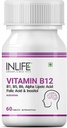 Vitamin B12 mit B1, B5, B6, Alpha-Liposäure ALA, Folsäure, Inositol-Ergänzungen - 60