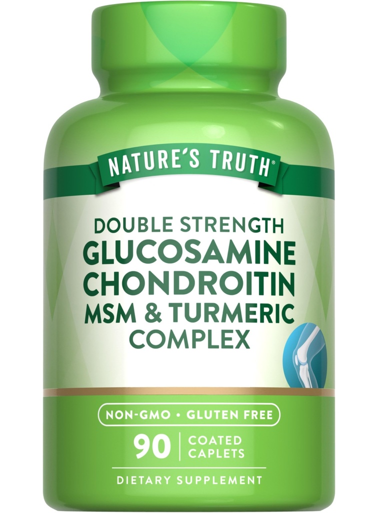 Nature's Truth Glucosamine Chondroïtine MSM Complex de 90 Caplets avec Turmeric.