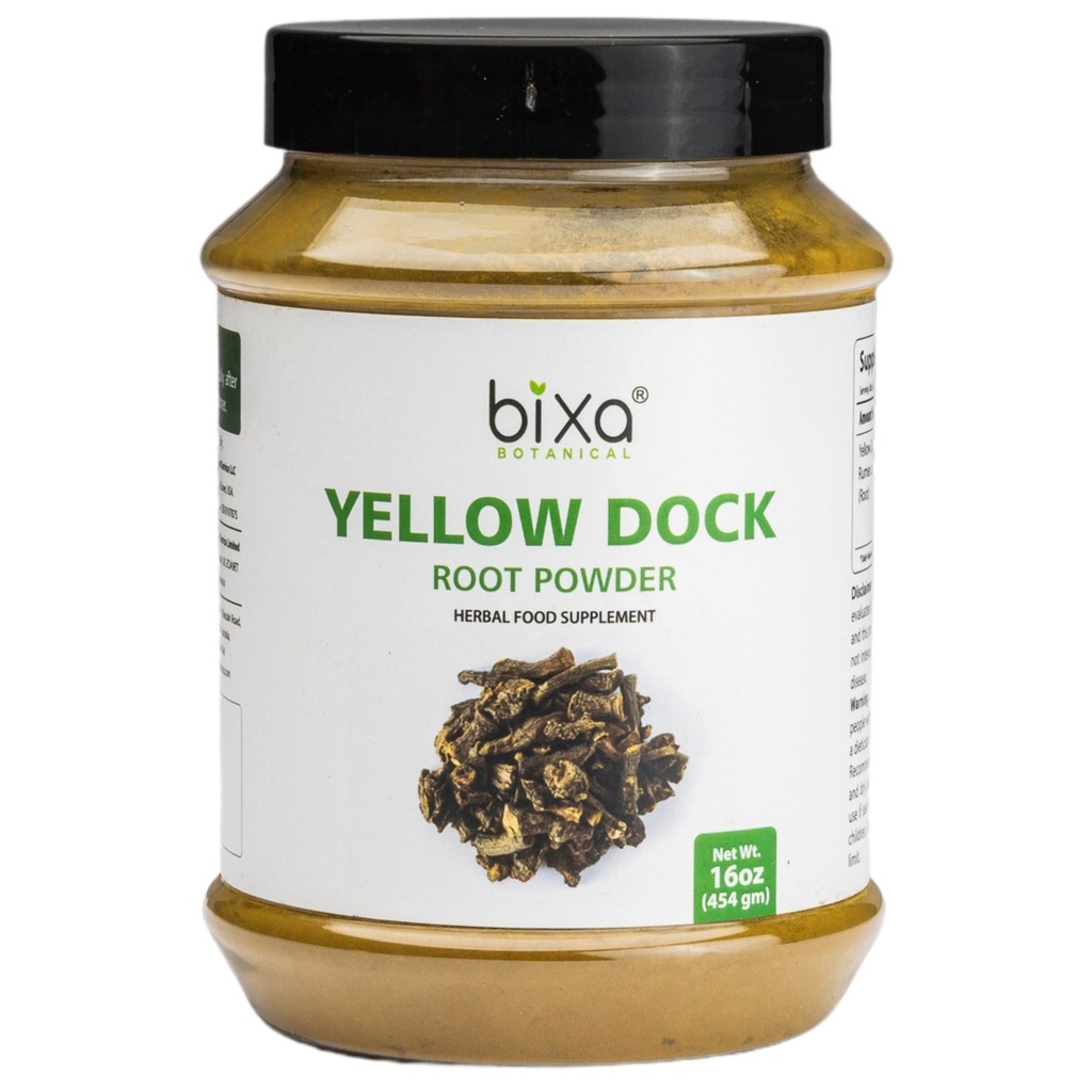 bixa BOTANICAL Yellow Dock Powder (Rumex Crispus) Kräuterergänzung für chronische Hautprobleme | Ayurvedic Herb, hilft, Juckreiz und Entzündung von Nasenpassagen zu reduzieren. (454 Gramm (16 Oz))
