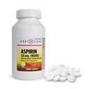 GeriCare Aspirine Comprimés 325mg - Reliever la douleur et réducteur de fièvre Aspirines non enrobées pour adultes et enfants 12+ (NSAID) Idéal pour les maux de tête, les dents, l'arthrite, les douleurs menstruelles et musculaires (bouteille de 1 000)