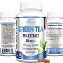 Green Tea Extract 98% - 3X Strength, 75% Polyphenol Catechins, 45% EGCG, Super Antioxidant - 60 Kapseln