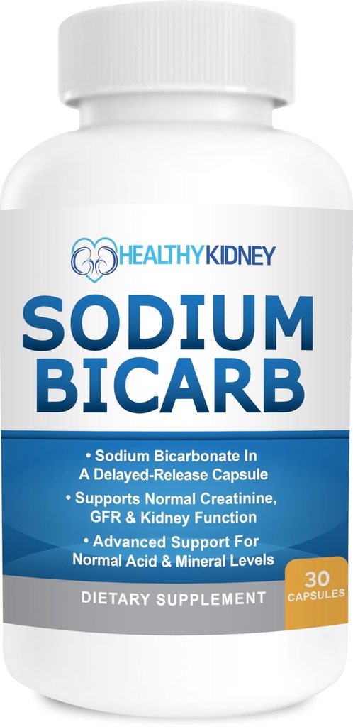Natriumbicarbonat 650 Mg Tabletten - Delayed Release for Normal Kidney Function - Backen Soda Tabletten, Natrium Pillen, Bicarbonato De Sodio para Tomar, Bicarbonat von Soda - 30 Kapseln