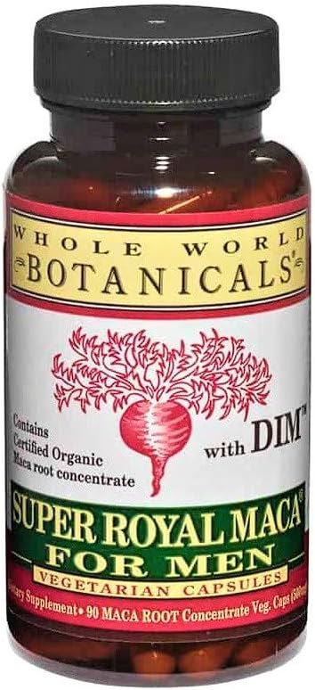 Botanici del mondo intero Super Royal Maca per gli uomini 500 Mg 90 Veggie Caps di Whole World Botanicals
