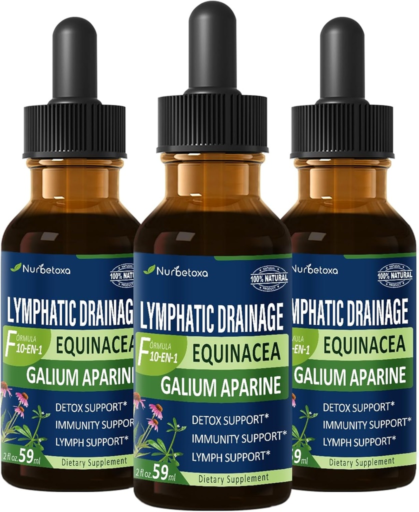 Cleavers gocce di drenaggio linfatico per la salute del sistema linfatico, uso con strumento di massaggio linfatico.