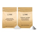 Ingrédients originaux purs Chlorure de calcium et ensemble de lactate de calcium, (1 lb) Suppléments alimentaires, poudres fines