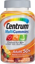 Centrum MultiGummies Adulti (120 Conte, Ciliegia Naturale, Bacca, Arance Flavor) Multivitamin/Multimineral Supplemento Gummies, Vitamine B12, D, E, E 50+
