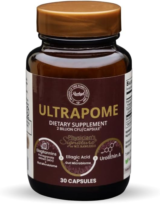 Rawleigh Ultrapome: 30 Vegetarische Kapseln, Granatapfel + Live Cultures/Microbiome, Ellagitannins, Urolithin A Supplement, Cellular Health Complex for Mitochondrial Health, Mitophagy, Energy Support