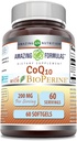 Erstaunliche Formeln CoQ10 mit Bioperine Ergänzung | 200 Mg pro Servieren | 60 Softgels | Non-GMO | Gluten-Free | Made in USA