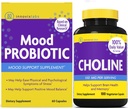 InnovixLabs Choline & Mood Probiotic Bundle Choline Bitartrate 550 mg (100 capsule) Mood Probiotic (60 capsule). Supporta la memoria, l'umore, la salute del cervello & Boost cognitivo.*