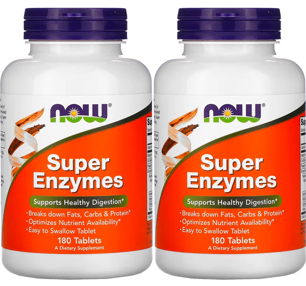 NOW Foods Super Enzymes, 180 Tablets (180 Tabs X 2)