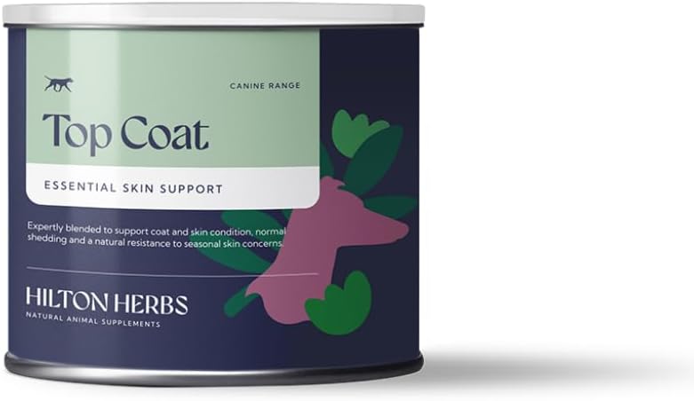 Hilton Herbs Canine Top Coat Supplement für Gesunde Haut & Coat Zustand in Hunden, 4.4 Unze Tub