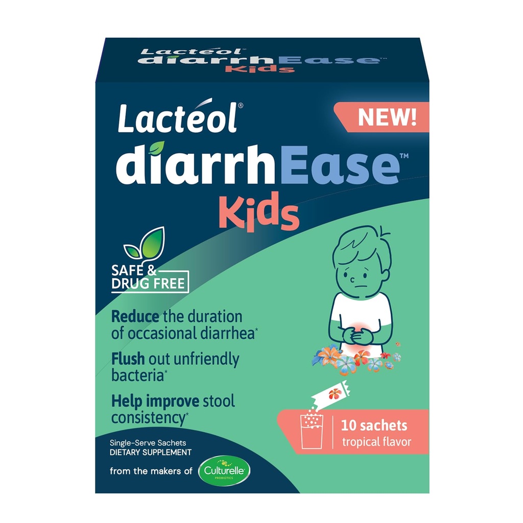 diarrhEase Kids - un sicuro, droga libero e clinicamente testato lo strain postbiotico che accorcia la durata della diarrea occasionale- funziona naturalmente con il corpo del vostro bambino, 10 conte