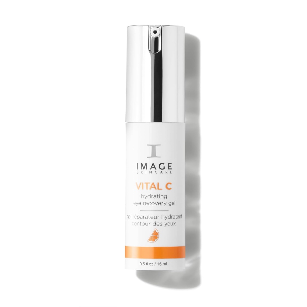 IMAGE Skincare, VITAL C Hydrating Eye Recovery Gel, mit Vitamin C und Peptiden, um Aussehen von dunklen Kreisen, Taschen und Falten unter Augen zu reduzieren, 0.5 fl oz