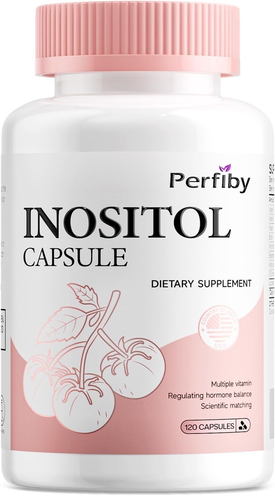 Supplément Inositol, Myo-Inositol et D-Chiro Capsules avec Folate, Vitamine D, Régler le cycle menstruel et le soutien ovarien - 120 Compte, 60 jours d'approvisionnement
