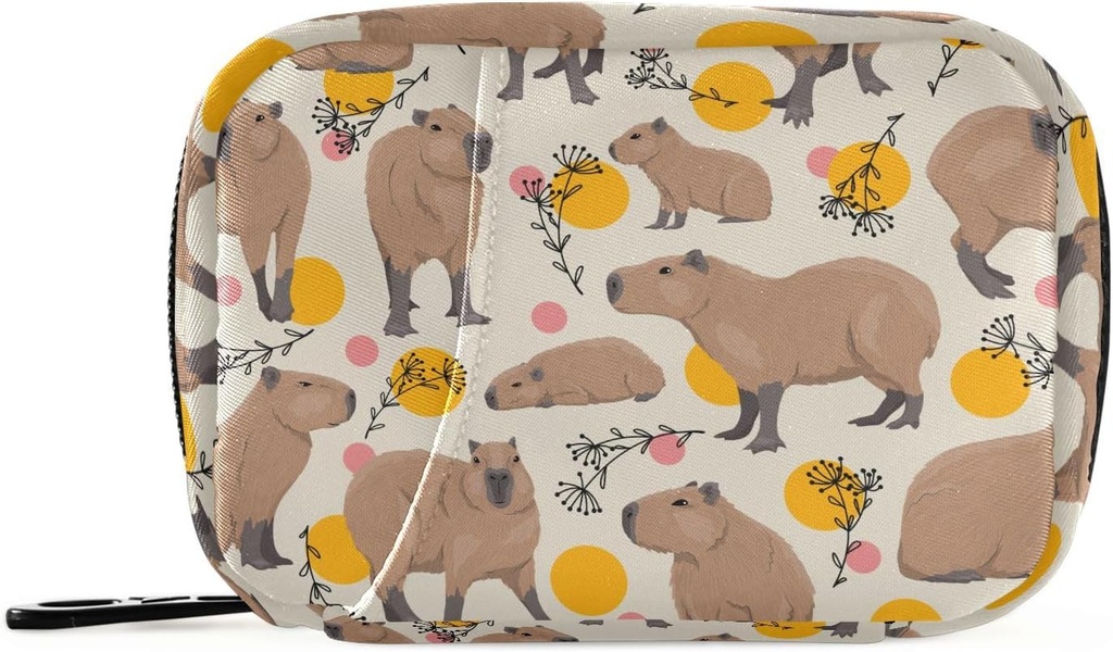 Pill Box Capybara Pill Case de 7 jours Pill Organizer Bag with Zipper Portable Weekly Vitamine Medicine Supporter Pouch Bag