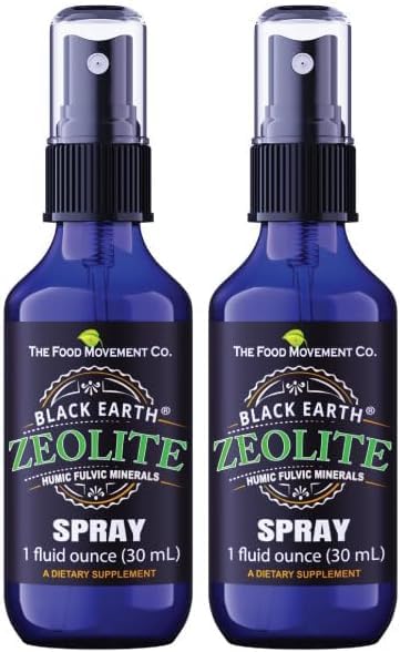 Schwarzer Erde Zeolit mit Humic Fulvic Acids, Trace Minerals, für Erwachsene und Kinder unterstützt Gut Gesundheit, Immununterstützung, Verdauung und Elimination und Mehr 1oz Flüssigkeitspumpe Spray Supplement (2 Pack)