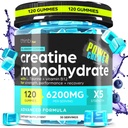Creatine Monohydrate Gummies Complex 6200mg für Herren & Frauen - 120 Gummie Fortgeschrittene Formel W/L-Taurine + Vitamin B12 für Muskelkraft, Muskelaufbau, Energieschub, Pre-Workout-Ergänzung - Thinbi