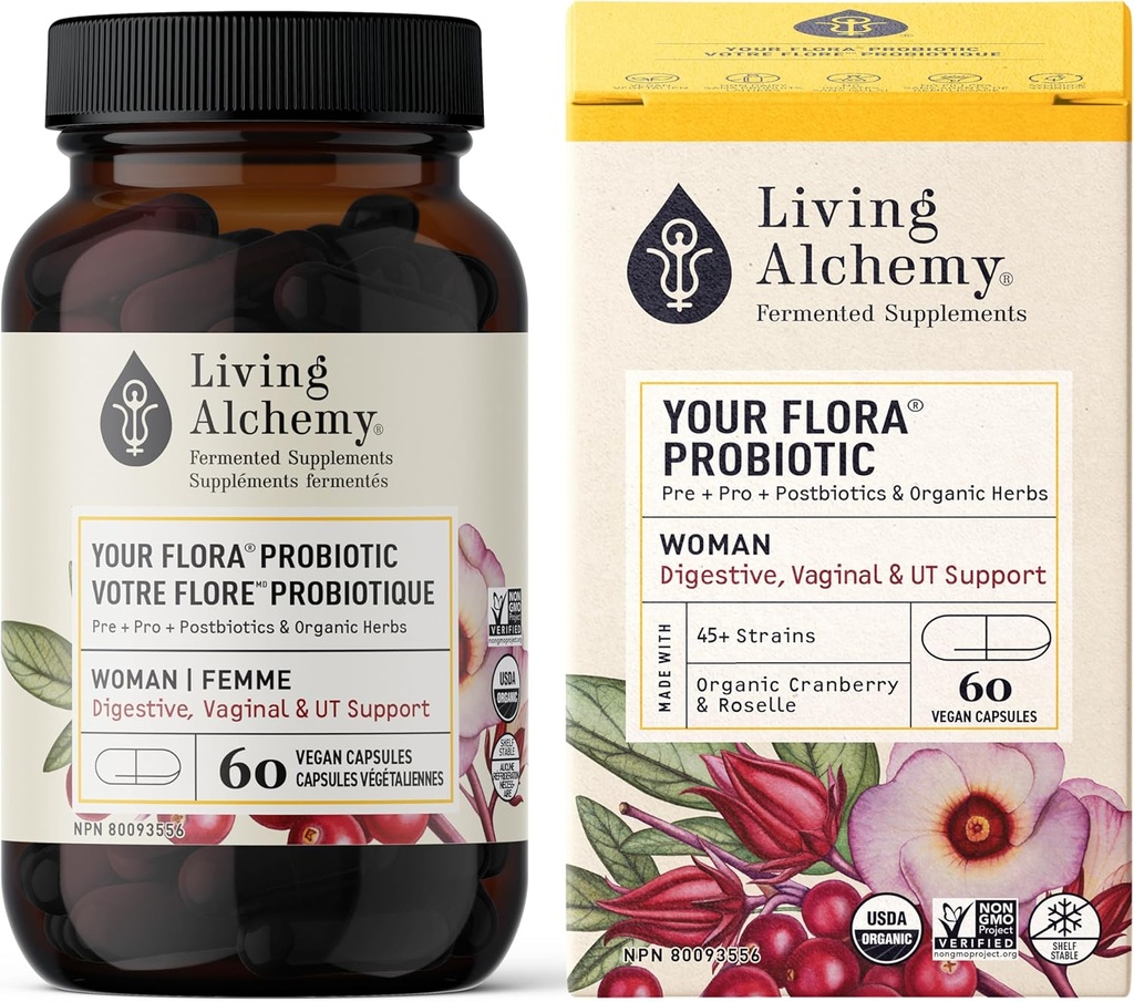 Living Alchemy Organic Woman Digestive Your Flora Probiotic, 60 CT