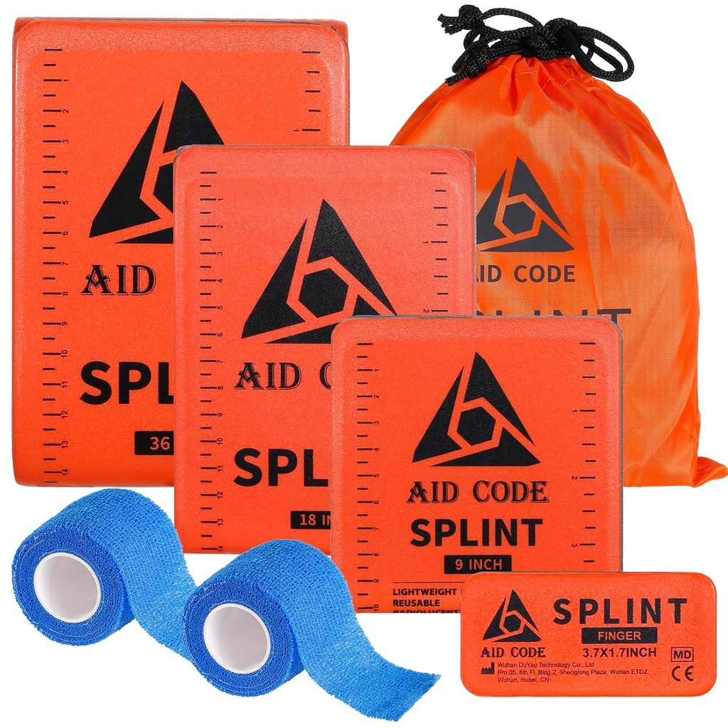 First Aid Splint 36" X 4.3",Emergency Splint Kit per la Frattura delle ossa rotte della gamba del braccio,Ideale per lo sport, casa, rifornimento di pronto soccorso e animali (4 pack combo)