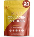 Proteine viventi sane - Peptidi multi collagene idrolizzati Tipi di polvere I, II, III, V & X - Grass Fed Bovine, Wild Caught Marine, Free Range Chicken - Gluten Free (Unflavored 10 oz)
