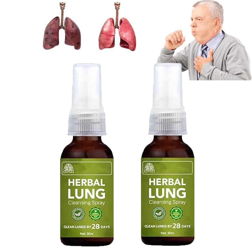 Breathdetox Kräuter Lung Cleansing Spray,Breathdetox Kräuterspray,Natural Kräuter Lung Essence,Herbal Lung Cleanse Mist - Leistungsstarker Lung Support (2pcs)