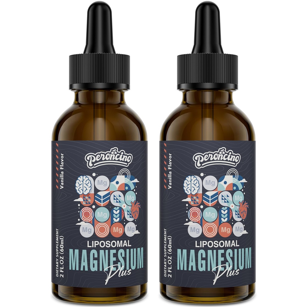 Liposomal Magnesium Citrate Drops for Gut and Bone Health, Mood and Stress Management, Powerful Formula with Vitamin B6 and Zinc Gluconate 60ml (2.04 Fl Oz (Pack of 2))