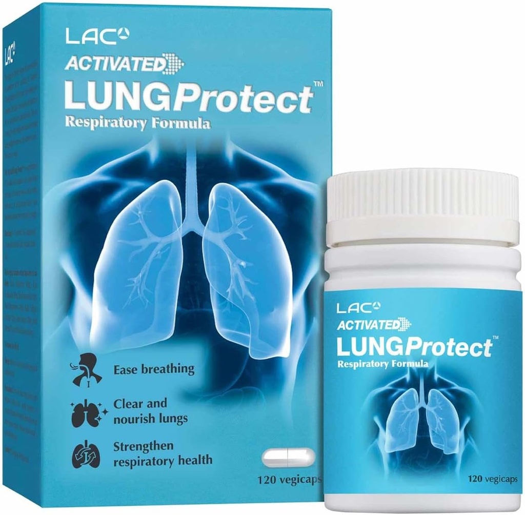LAC Aktivierte Lung Protect | TCM Kräuter | Traditionelle chinesische Kräuterergänzung | Schützt Lunge, verbessert und hält Atmungsgesundheit (120 Vegicaps)