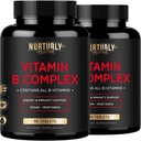 Complexe Vitamine B - Contient toutes les vitamines essentielles B - B1, B2, B3, B5, B6, B7, B9, B12 et Biotine - Vitamines complexes Super B pour l'énergie, le soutien immunitaire - 180 comprimés