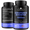 Supplément de sérotonine naturelle - Fabriqué aux États-Unis 5HTP Sérotonine & Cortisol Manager - Supplément de vitamine Sérotonine Booster pour les femmes avec 5-HTP, vitamine B6, B12, GABA, L Theanine, L Tryptophane - 60 capsules