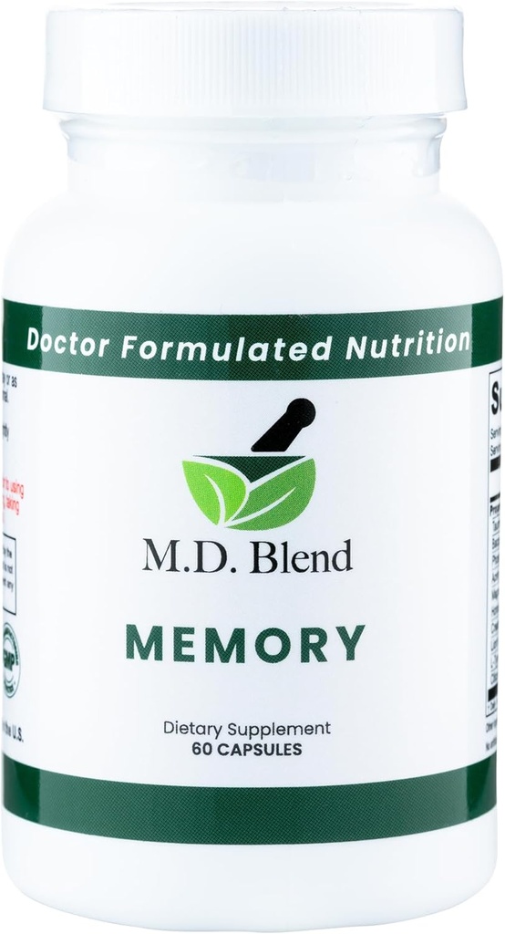 Memoria - Natural Blend - Expert Formulated Supplement per il benessere cognitivo, la memoria e la funzione neurale - Premium L-Tyrosine, Phosphatidylserine, Bacopa Monnieri - 30 Capsule 2 Pack
