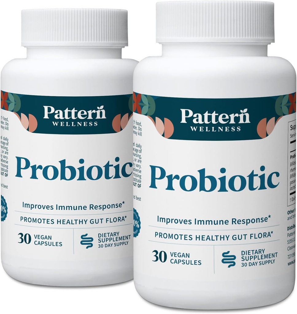 Muster Wellness Probiotic Supplement - 51 Billion CFU - Unterstützt Verdauungsbalance & Gut Wellness - Mindful Sourced, Non-GMO - 60 Vegan Kapseln