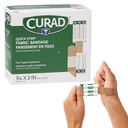 CURAD bande rapide de tissu adhésif stérile bandes avec application rapide, 3/4" x 3", boîte de 100