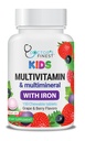 Multivitaminico e multiminerale con Chewables di ferro per bambini – Vegetariano – Gluten Free Vegetariano – Grande Degustazione - Cuciture di pectina aromatizzate naturali con vitamine A, B, C, D & E – 150 Conte