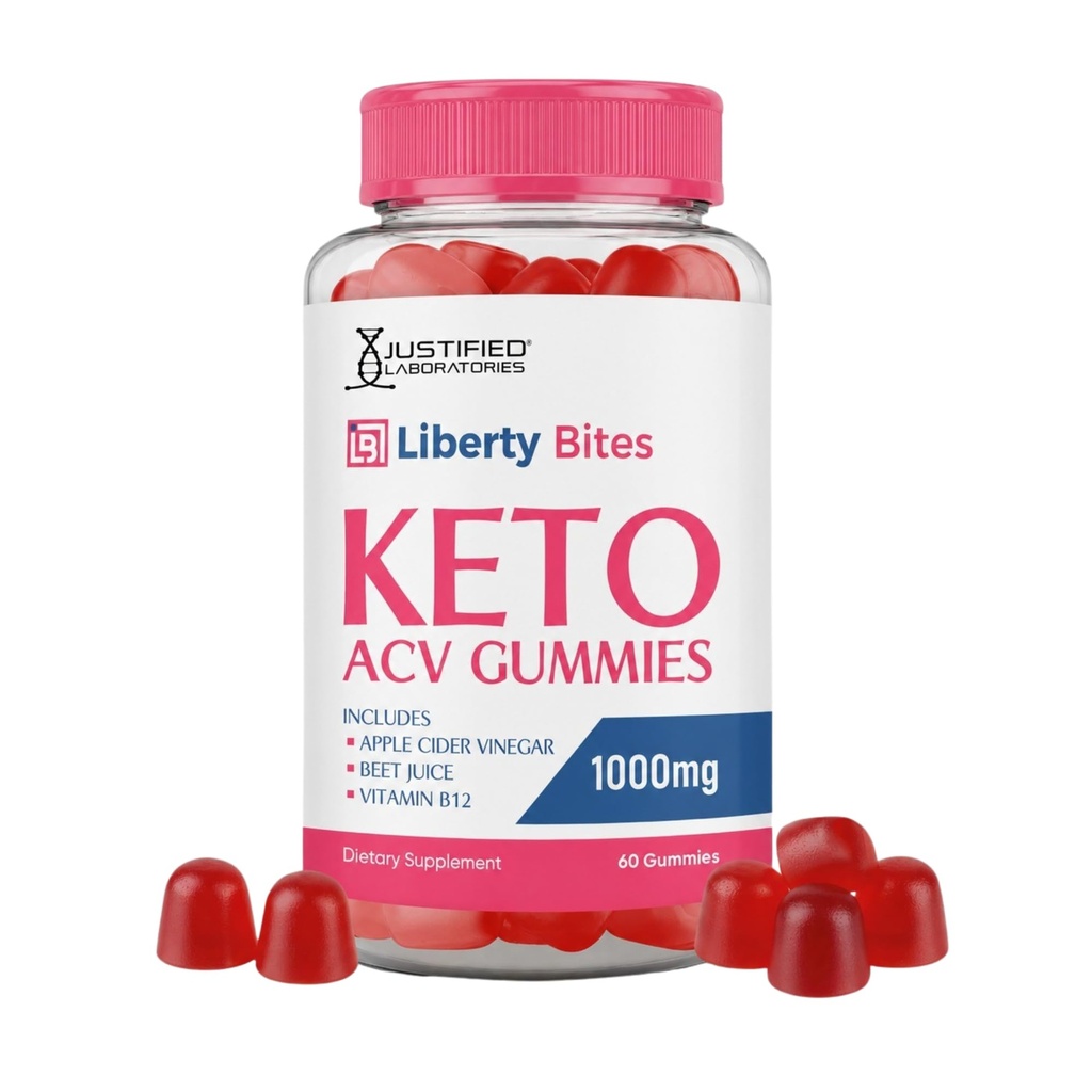 Laboratoires justifiés Liberty Bites Keto ACV Gummies Advanced Formula 1000MG Libertybites Keto Gummies Vinaigre de cidre de pomme préparé avec du jus de pomme de grenade Poudre B12 Vegan Non OGM 60 Gummys