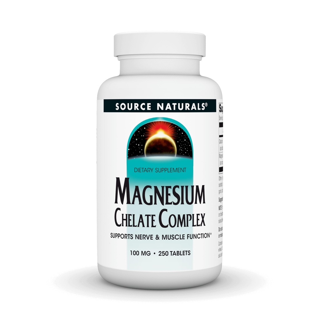 Source Naturals Chélate de magnésium - supporte la fonction nerveuse et musculaire - 250 comprimés