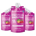 Designer Wellness Protein Smoothie, Frutta reale, Proteine 12g, Carbo basso, Zucchero a zero, Senza glutine, Non OGM, Nessun colore artificiale o aromi, Frutta della passione del lampone, 12 conte