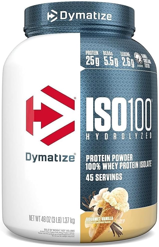 Dymatize ISO 100 Whey Protein Powder Isolate, Gourmet Vanilla (45 Serve)