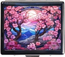 7 giorni Chromed Shiny Silver Pill Organizer con specchio Dentro ha 8 scomparti separati Rectangle 7 giorni Pill Box Pill Case (Cherry Blossom)