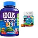 Fattore di messa a fuoco bambini ad alta resistenza giornaliero chewable Brain Health Support + OLLY Kids Chillax Calm Chews, 50 Count