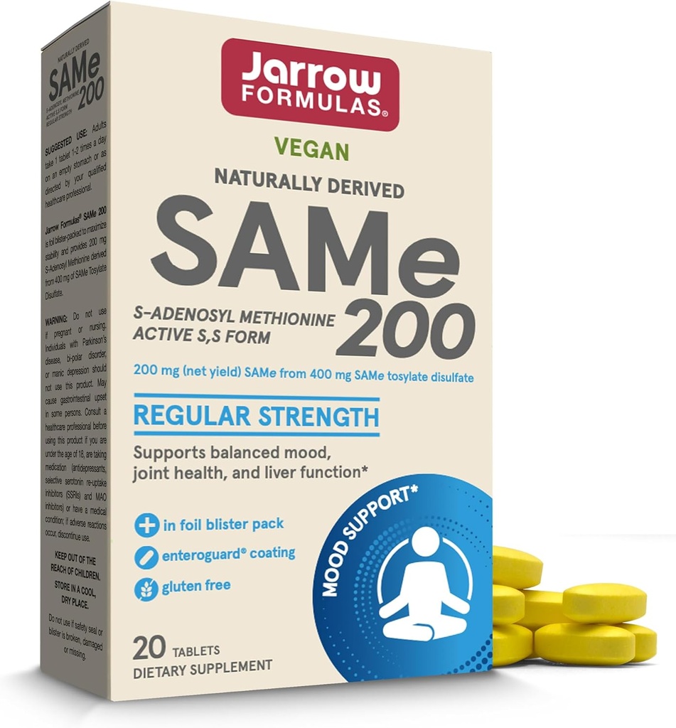 Jarrow Formeln Gleiche 200 mg, Unterstützt Gelenke Gesundheit, Leberfunktion, Hirnmetabolismus, 20 Tabletten, Bis zu einem 20 Tage Versorgung