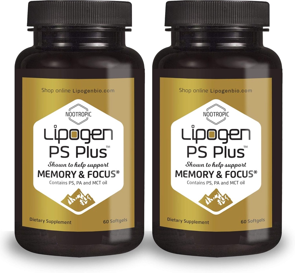 Supplementi senior per memoria e messa a fuoco. Phosphatidylserine Support Brain Function 2-Months Alimentazione. (120 Softgels)